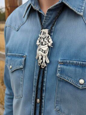 Vintage 1970's Hopi Snake Dancer Bolo Tie